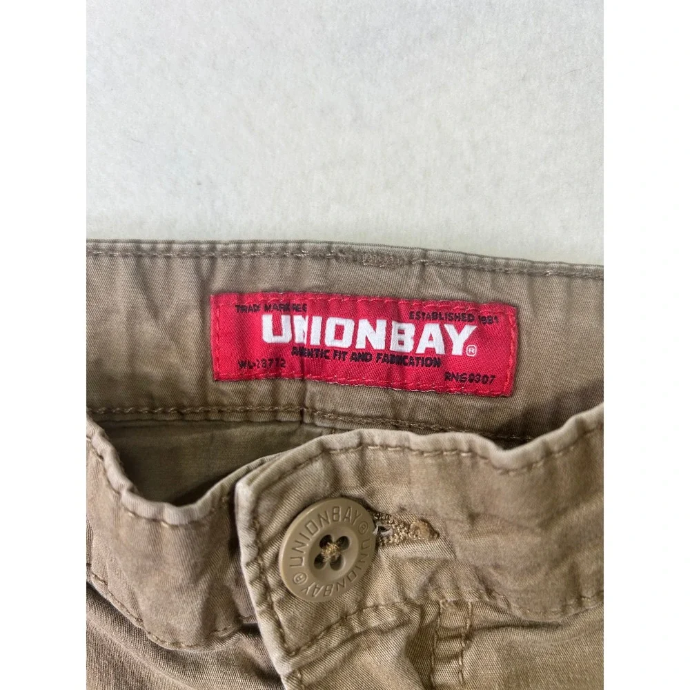 Unionbay Mens 36 Brown‎ Stretch Cotton Cargo Shorts Multi Pocket Utility Hiking